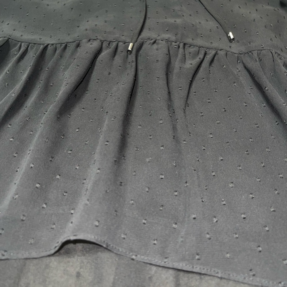 White House Black Market Black Sheer Blouse - Picture 6 of 6